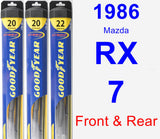Front & Rear Wiper Blade Pack for 1986 Mazda RX-7 - Hybrid