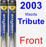 Front Wiper Blade Pack for 2003 Mazda Tribute - Hybrid