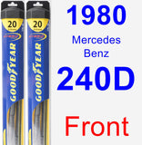 Front Wiper Blade Pack for 1980 Mercedes-Benz 240D - Hybrid