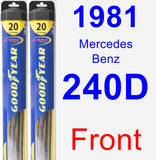 Front Wiper Blade Pack for 1981 Mercedes-Benz 240D - Hybrid