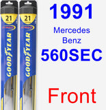 Front Wiper Blade Pack for 1991 Mercedes-Benz 560SEC - Hybrid