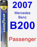 Passenger Wiper Blade for 2007 Mercedes-Benz B200 - Hybrid