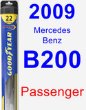 Passenger Wiper Blade for 2009 Mercedes-Benz B200 - Hybrid