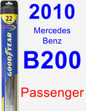 Passenger Wiper Blade for 2010 Mercedes-Benz B200 - Hybrid