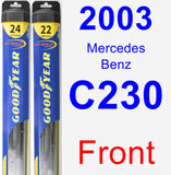 Front Wiper Blade Pack for 2003 Mercedes-Benz C230 - Hybrid