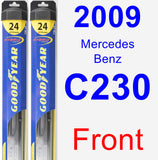 Front Wiper Blade Pack for 2009 Mercedes-Benz C230 - Hybrid