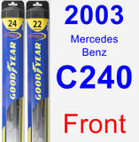 Front Wiper Blade Pack for 2003 Mercedes-Benz C240 - Hybrid