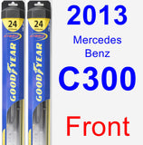 Front Wiper Blade Pack for 2013 Mercedes-Benz C300 - Hybrid