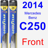 Front Wiper Blade Pack for 2014 Mercedes-Benz C250 - Hybrid