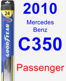 Passenger Wiper Blade for 2010 Mercedes-Benz C350 - Hybrid