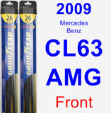 Front Wiper Blade Pack for 2009 Mercedes-Benz CL63 AMG - Hybrid