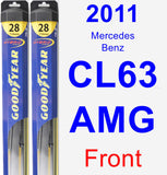 Front Wiper Blade Pack for 2011 Mercedes-Benz CL63 AMG - Hybrid