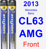 Front Wiper Blade Pack for 2013 Mercedes-Benz CL63 AMG - Hybrid