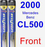 Front Wiper Blade Pack for 2000 Mercedes-Benz CL500 - Hybrid