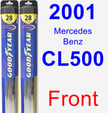 Front Wiper Blade Pack for 2001 Mercedes-Benz CL500 - Hybrid