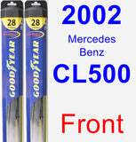 Front Wiper Blade Pack for 2002 Mercedes-Benz CL500 - Hybrid