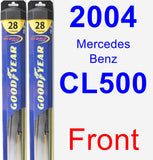 Front Wiper Blade Pack for 2004 Mercedes-Benz CL500 - Hybrid