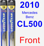 Front Wiper Blade Pack for 2010 Mercedes-Benz CL500 - Hybrid