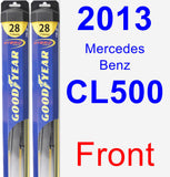 Front Wiper Blade Pack for 2013 Mercedes-Benz CL500 - Hybrid