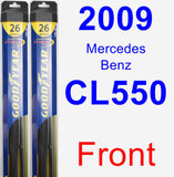 Front Wiper Blade Pack for 2009 Mercedes-Benz CL550 - Hybrid