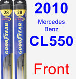 Front Wiper Blade Pack for 2010 Mercedes-Benz CL550 - Hybrid