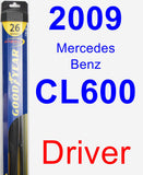 Driver Wiper Blade for 2009 Mercedes-Benz CL600 - Hybrid