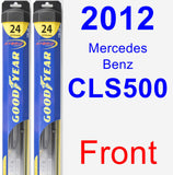 Front Wiper Blade Pack for 2012 Mercedes-Benz CLS500 - Hybrid