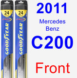 Front Wiper Blade Pack for 2011 Mercedes-Benz C200 - Hybrid