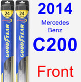 Front Wiper Blade Pack for 2014 Mercedes-Benz C200 - Hybrid