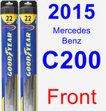 Front Wiper Blade Pack for 2015 Mercedes-Benz C200 - Hybrid