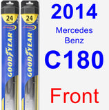 Front Wiper Blade Pack for 2014 Mercedes-Benz C180 - Hybrid