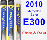Front & Rear Wiper Blade Pack for 2010 Mercedes-Benz E300 - Hybrid