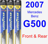 Front & Rear Wiper Blade Pack for 2007 Mercedes-Benz G500 - Hybrid