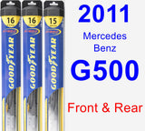 Front & Rear Wiper Blade Pack for 2011 Mercedes-Benz G500 - Hybrid