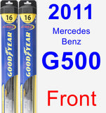 Front Wiper Blade Pack for 2011 Mercedes-Benz G500 - Hybrid