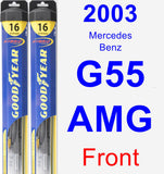 Front Wiper Blade Pack for 2003 Mercedes-Benz G55 AMG - Hybrid