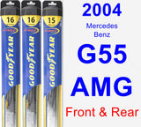 Front & Rear Wiper Blade Pack for 2004 Mercedes-Benz G55 AMG - Hybrid