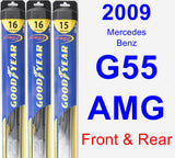 Front & Rear Wiper Blade Pack for 2009 Mercedes-Benz G55 AMG - Hybrid