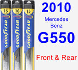 Front & Rear Wiper Blade Pack for 2010 Mercedes-Benz G550 - Hybrid