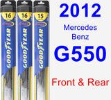 Front & Rear Wiper Blade Pack for 2012 Mercedes-Benz G550 - Hybrid