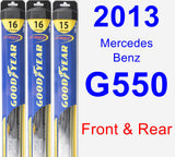 Front & Rear Wiper Blade Pack for 2013 Mercedes-Benz G550 - Hybrid