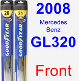 Front Wiper Blade Pack for 2008 Mercedes-Benz GL320 - Hybrid