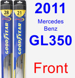 Front Wiper Blade Pack for 2011 Mercedes-Benz GL350 - Hybrid