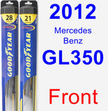Front Wiper Blade Pack for 2012 Mercedes-Benz GL350 - Hybrid