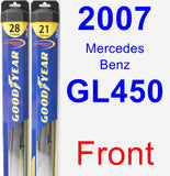 Front Wiper Blade Pack for 2007 Mercedes-Benz GL450 - Hybrid