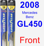 Front Wiper Blade Pack for 2008 Mercedes-Benz GL450 - Hybrid