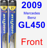 Front Wiper Blade Pack for 2009 Mercedes-Benz GL450 - Hybrid