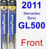 Front Wiper Blade Pack for 2011 Mercedes-Benz GL500 - Hybrid