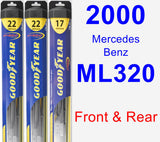 Front & Rear Wiper Blade Pack for 2000 Mercedes-Benz ML320 - Hybrid