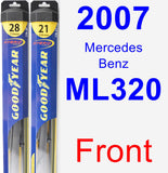 Front Wiper Blade Pack for 2007 Mercedes-Benz ML320 - Hybrid